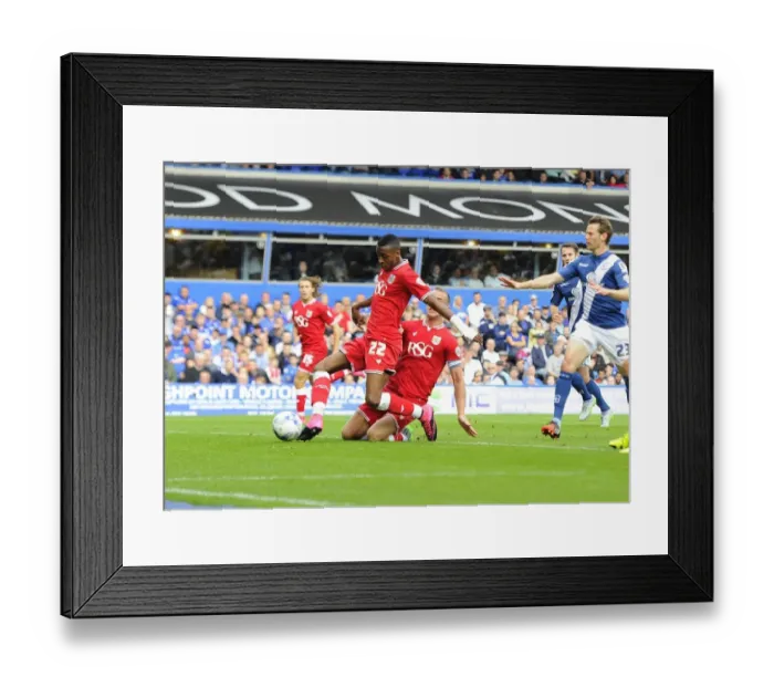 Framed Print : Jonathan Kodjia Scores the Game-Winning Goal for Bristol City against Birmingham City, September 12, 2015