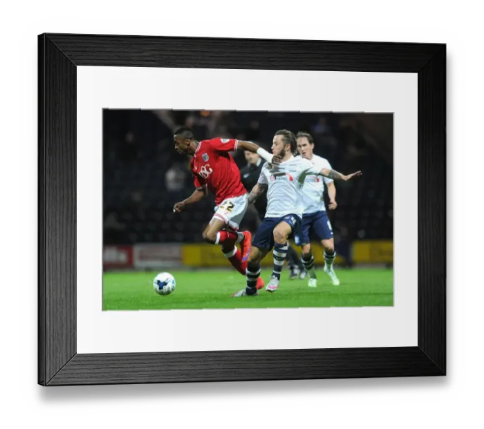 Framed Print : Championship Clash: Kodjia vs May - Intense Battle at Deepdale Framed Print : Championship Clash: Kodjia vs May - Intense Battle at Deepdale