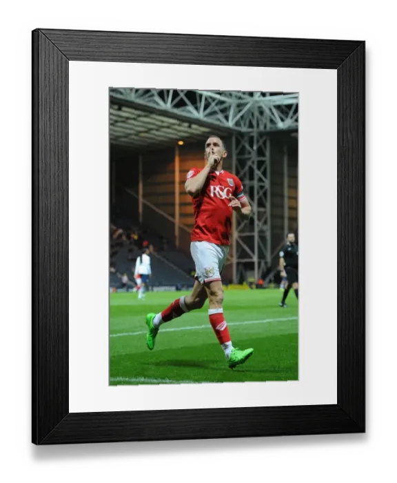Framed Print : Aaron Wilbraham's Equalizer: Bristol City vs. Preston North End, Sky Bet Championship 2015