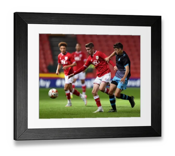 Framed Print : Bristol City's Tom Fry in Action Against Sheffield Wednesday U21 at Ashton Gate Stadium