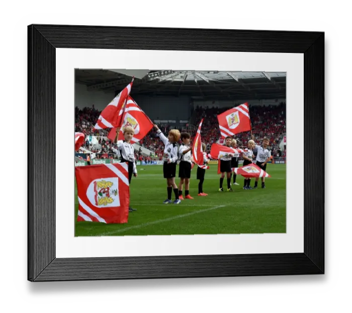 Framed Print : Young Flag Bearers of Portishead Town FC at Bristol City vs. Reading, 2015 Framed Print : Young Flag Bearers of Portishead Town FC at Bristol City vs. Reading, 2015