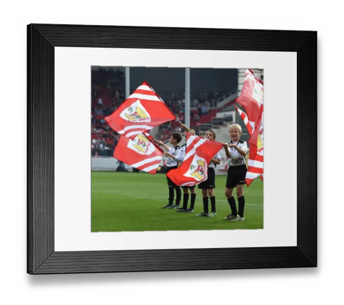 Framed Print : Young Flag Bearers of Portishead Town FC at Bristol City vs Reading, 2015 Framed Print : Young Flag Bearers of Portishead Town FC at Bristol City vs Reading, 2015