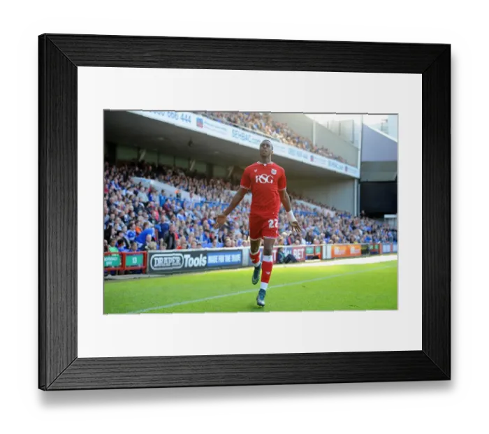 Framed Print : Bristol City's Jonathan Kodjia Scores Game-Winning Goal Against Ipswich Town in Sky Bet Championship Framed Print : Bristol City's Jonathan Kodjia Scores Game-Winning Goal Against Ipswich Town in Sky Bet Championship