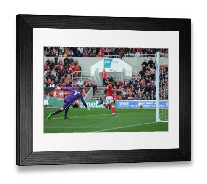 Framed Print : Bristol City's Jonathan Kodjia Scores the Opener Against MK Dons, 2015 Framed Print : Bristol City's Jonathan Kodjia Scores the Opener Against MK Dons, 2015