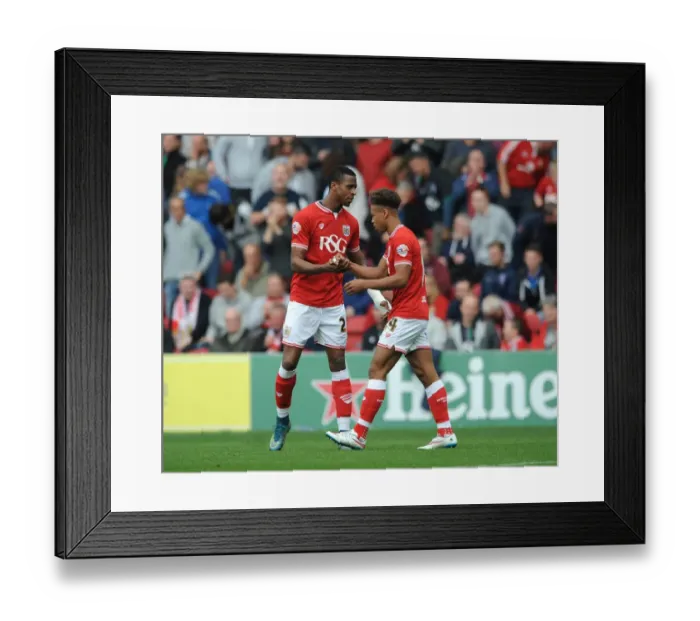 Framed Print : Bristol City's Jonathan Kodjia and Bobby Reid Celebrate Goal Against MK Dons, Sky Bet Championship 2015 Framed Print : Bristol City's Jonathan Kodjia and Bobby Reid Celebrate Goal Against MK Dons, Sky Bet Championship 2015