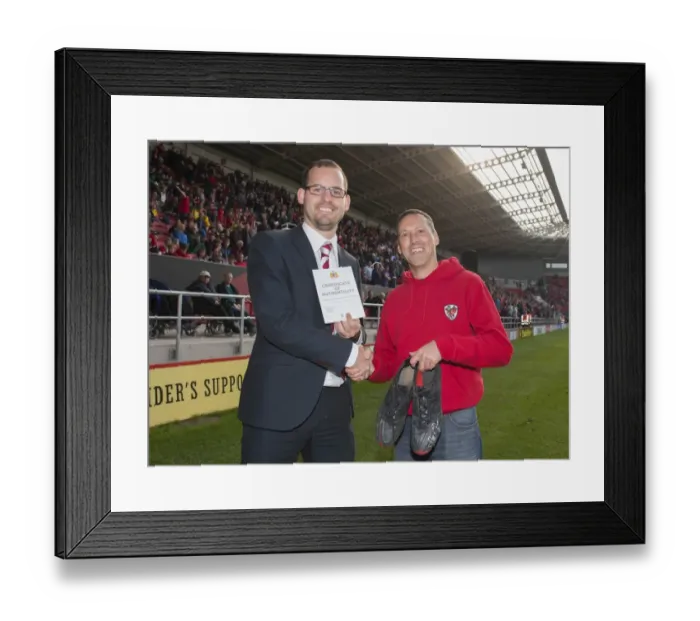 Framed Print : Bristol City FC: Winner of Community Trust Draw at Ashton Gate vs MK Dons (October 2015)