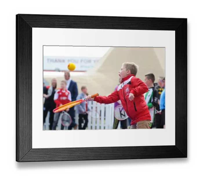 Framed Print : Bristol City Football Club: Children Play Tennis at Ashton Gate Amidst Sky Bet Championship Match