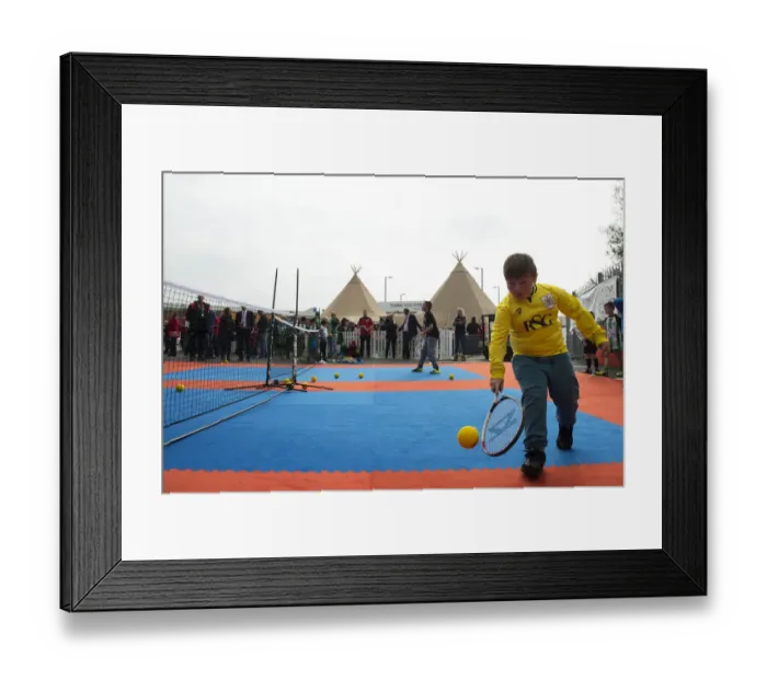 Framed Print : Bristol City Community Trust: Tennis Session for Kids during Bristol City vs MK Dons Match