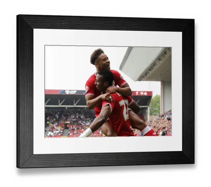 Framed Print : Bristol City: Kodjia and Reid Celebrate Thrilling Goal Against MK Dons, 2015 Framed Print : Bristol City: Kodjia and Reid Celebrate Thrilling Goal Against MK Dons, 2015