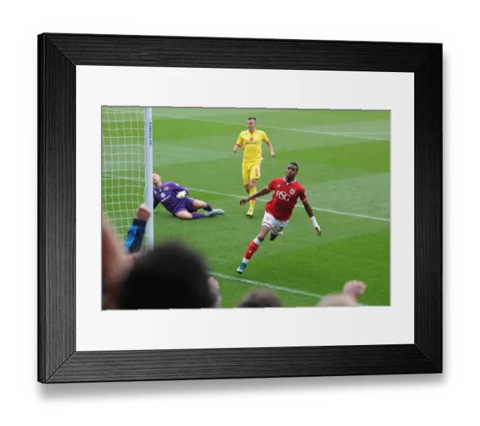 Framed Print : Bristol City's Jonathan Kodjia Scores Thrilling Goal Against MK Dons at Ashton Gate Framed Print : Bristol City's Jonathan Kodjia Scores Thrilling Goal Against MK Dons at Ashton Gate