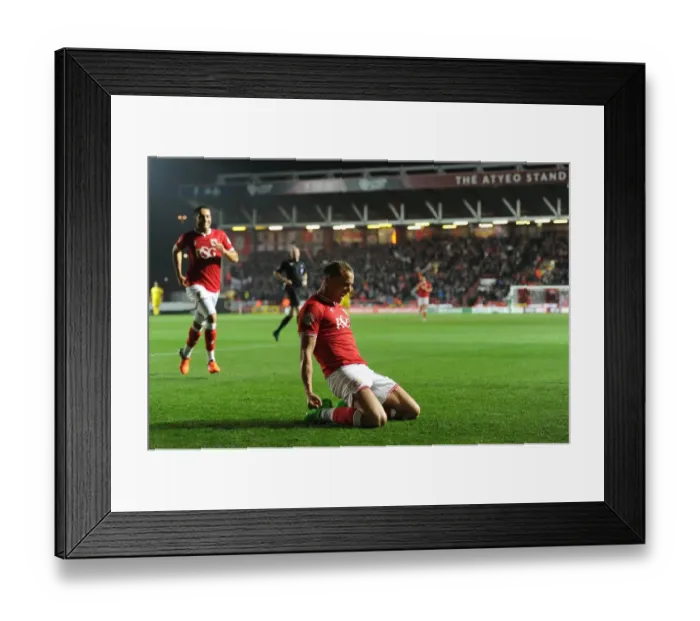 Framed Print : Bristol City's Aaron Wilbraham Scores the Opener Against Nottingham Forest at Ashton Gate, 2015