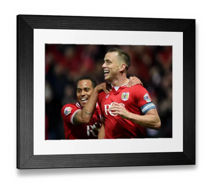 Framed Print : Bristol City's Aaron Wilbraham Celebrates Goal Against Nottingham Forest in Sky Bet Championship Match