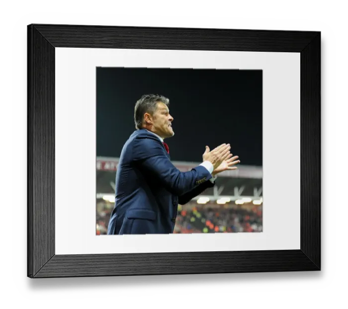 Framed Print : Steve Cotterill Guides Bristol City Against Nottingham Forest in Sky Bet Championship (October 16, 2015)