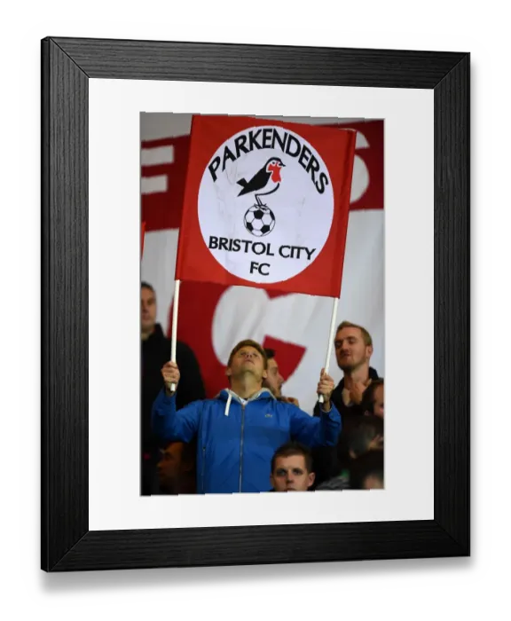 Framed Print : Passionate Bristol City Fan in Atyeo Stand during Bristol City vs Nottingham Forest Match at Ashton Gate Framed Print : Passionate Bristol City Fan in Atyeo Stand during Bristol City vs Nottingham Forest Match at Ashton Gate