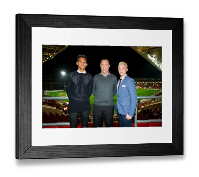 Framed Print : Bristol City's Lloyd Kelly and George Dowling Receive Pro Terms Offer from Club Legend Brian Tinnion at Ashton Gate Stadium (Bristol City v Nottingham Forest, Sky Bet Championship) Framed Print : Bristol City's Lloyd Kelly and George Dowling Receive Pro Terms Offer from Club Legend Brian Tinnion at Ashton Gate Stadium (Bristol City v Nottingham Forest, Sky Bet Championship)