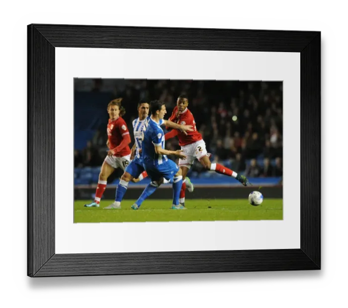 Framed Print : Brighton vs. Bristol City: Kodjia Tackled by Dunk Framed Print : Brighton vs. Bristol City: Kodjia Tackled by Dunk