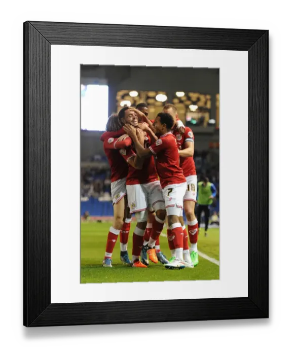 Framed Print : Bristol City's Derrick Williams Scores and Celebrates with Team in 2015 Sky Bet Championship Match against Brighton Framed Print : Bristol City's Derrick Williams Scores and Celebrates with Team in 2015 Sky Bet Championship Match against Brighton
