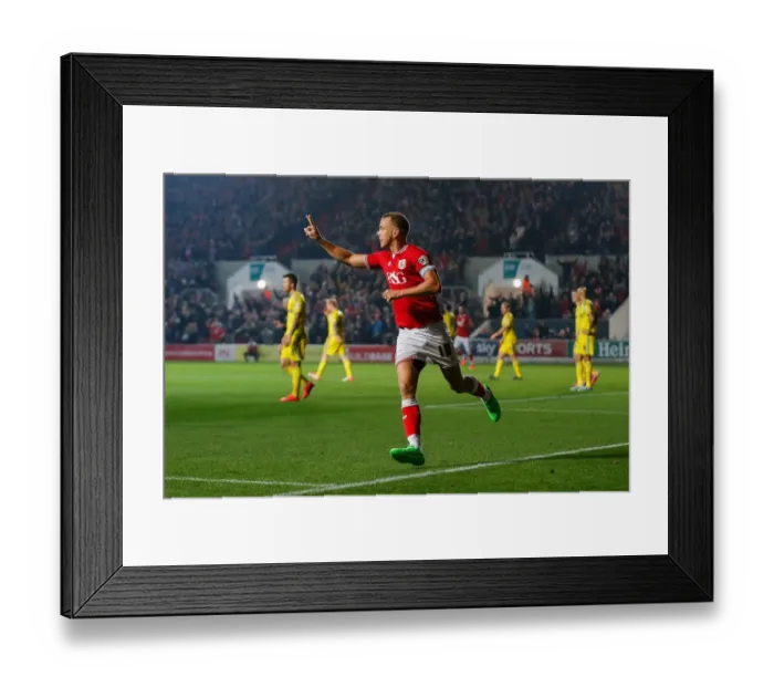 Framed Print : Bristol City's Double Victory: Aaron Wilbraham's Two Goals Against Nottingham Forest at Ashton Gate Stadium (2015) Framed Print : Bristol City's Double Victory: Aaron Wilbraham's Two Goals Against Nottingham Forest at Ashton Gate Stadium (2015)