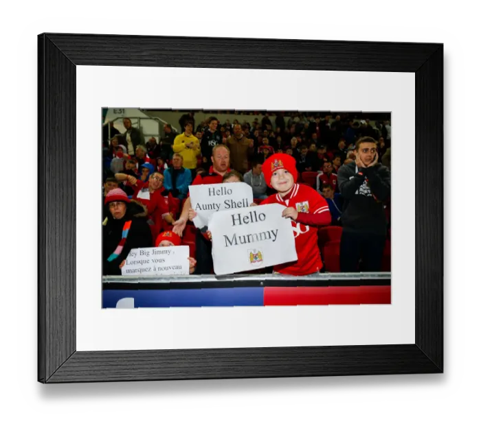 Framed Print : Young Fan's Thrilling Excitement at Bristol City vs. Nottingham Forest Match, Sky Bet Championship, Ashton Gate Stadium
