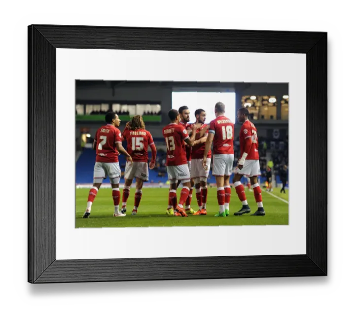 Framed Print : Bristol City's Derrick Williams Scores and Celebrates Against Brighton in Sky Bet Championship Match Framed Print : Bristol City's Derrick Williams Scores and Celebrates Against Brighton in Sky Bet Championship Match