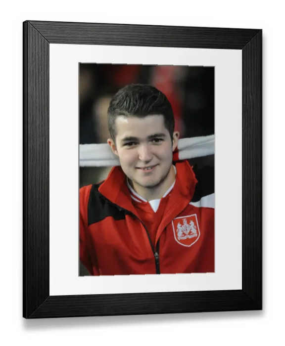 Framed Print : Passionate Bristol City Fan Amidst the Action: Brighton vs. Bristol City (2015) - Sky Bet Championship, Community Stadium