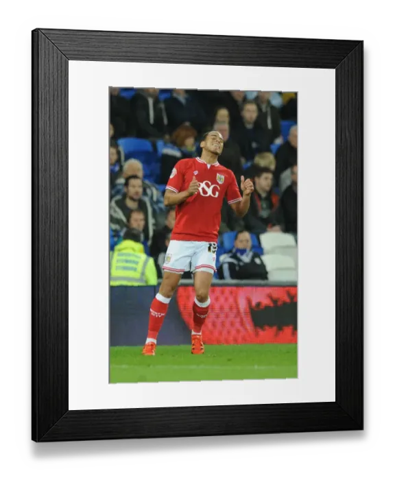 Framed Print : Elliott Bennett's Disappointment: Cardiff City vs. Bristol City, 26th October 2015