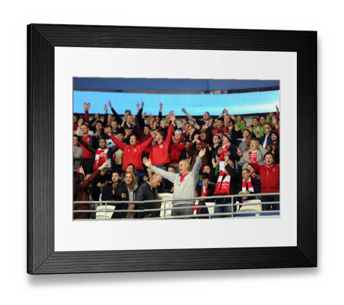 Framed Print : Bristol City Fans at Cardiff City Stadium during Cardiff City vs. Bristol City Championship Match, October 2015 Framed Print : Bristol City Fans at Cardiff City Stadium during Cardiff City vs. Bristol City Championship Match, October 2015