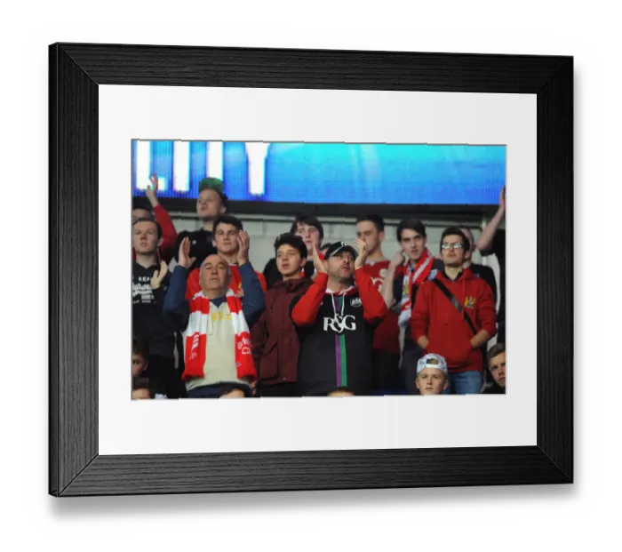 Framed Print : Bristol City Fans Rally at Cardiff City Stadium Framed Print : Bristol City Fans Rally at Cardiff City Stadium