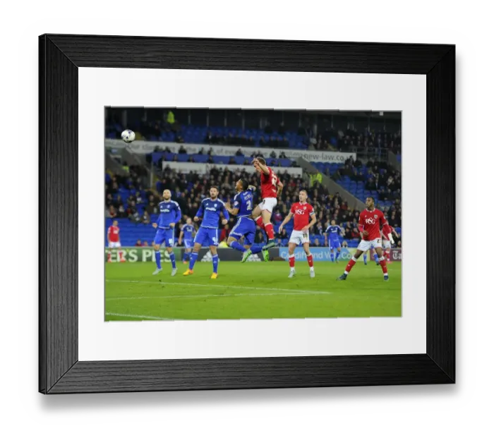 Framed Print : Bristol City's Joe Bryan Rushing Towards Cardiff City Goal Framed Print : Bristol City's Joe Bryan Rushing Towards Cardiff City Goal