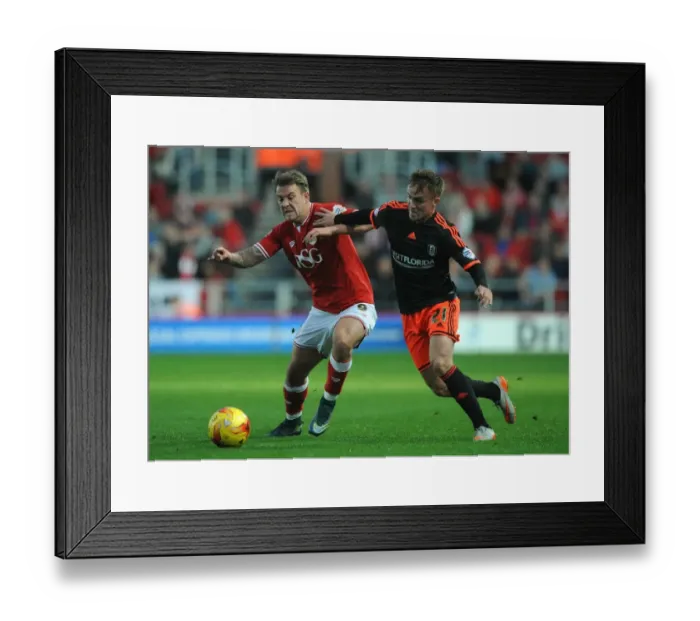 Framed Print : Bristol City vs Fulham: Intense Battle for Possession - Simon Cox vs Lasse Vigen Christensen Framed Print : Bristol City vs Fulham: Intense Battle for Possession - Simon Cox vs Lasse Vigen Christensen