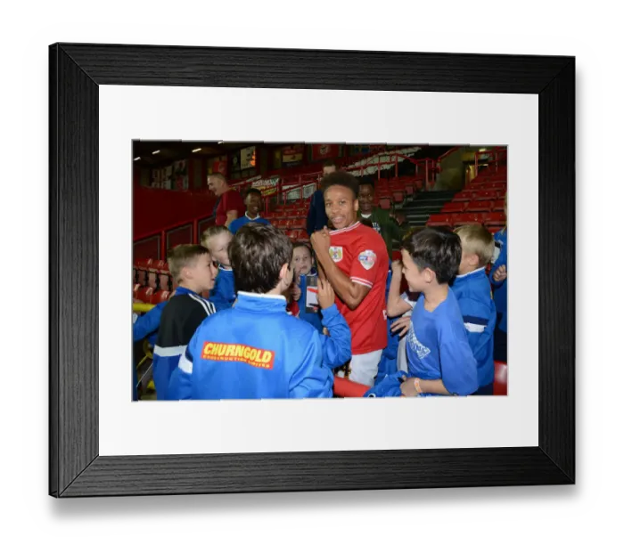 Framed Print : Bobby Reid Surrounded by Adoring Fans at Ashton Gate after Bristol City vs Fulham Match Framed Print : Bobby Reid Surrounded by Adoring Fans at Ashton Gate after Bristol City vs Fulham Match