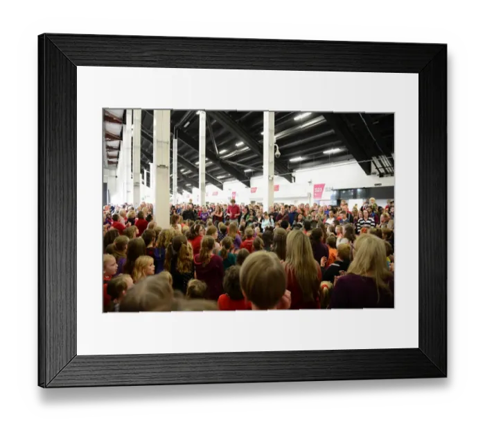 Framed Print : Handfuls of Harmony Choir Perform at Bristol City's Ashton Gate during Fulham Match