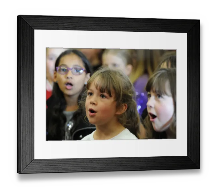 Framed Print : Handfuls of Harmony Choir Performs at Bristol City's Ashton Gate Stadium during Sky Bet Championship Match Framed Print : Handfuls of Harmony Choir Performs at Bristol City's Ashton Gate Stadium during Sky Bet Championship Match