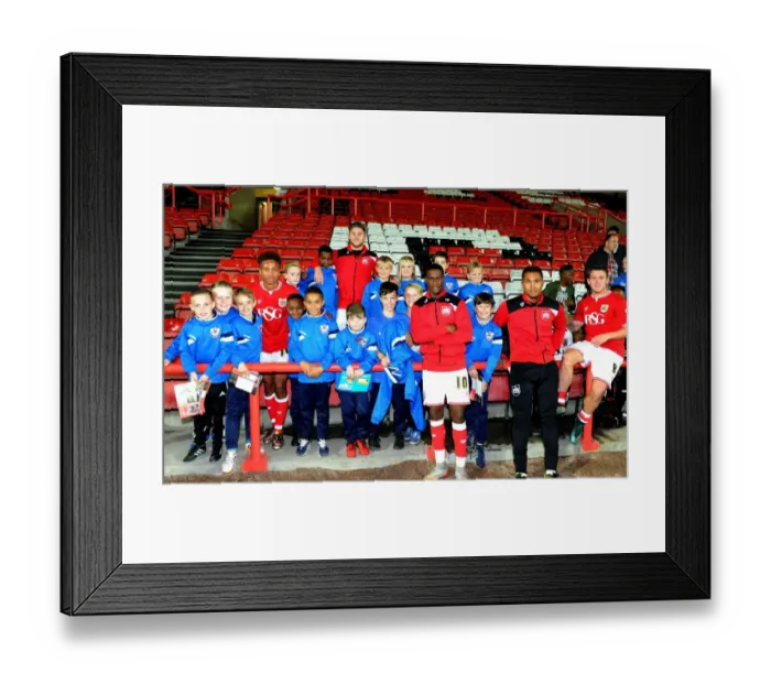 Framed Print : Bristol City Players Meet Ashton Boys FC at Ashton Gate Stadium during Bristol City vs Fulham Match, Sky Bet Championship Framed Print : Bristol City Players Meet Ashton Boys FC at Ashton Gate Stadium during Bristol City vs Fulham Match, Sky Bet Championship