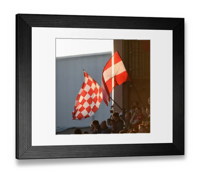 Framed Print : Bristol City vs Fulham: Supporters Wave Flags at Ashton Gate in the Sunset Framed Print : Bristol City vs Fulham: Supporters Wave Flags at Ashton Gate in the Sunset