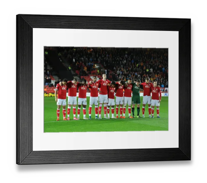 Framed Print : Bristol City Players Honor Remembrance Sunday Before Match Against Wolves Framed Print : Bristol City Players Honor Remembrance Sunday Before Match Against Wolves