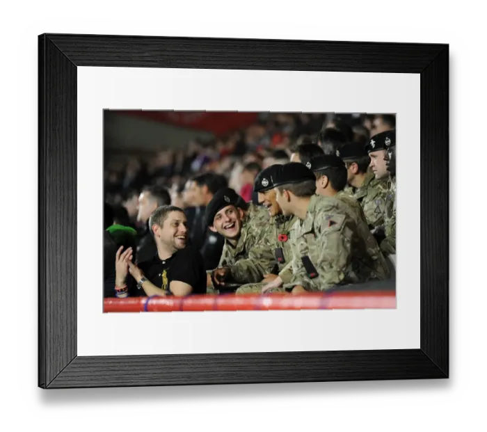 Framed Print : Military Personnel Watch Bristol City vs. Wolves at Ashton Gate, 2015 Framed Print : Military Personnel Watch Bristol City vs. Wolves at Ashton Gate, 2015