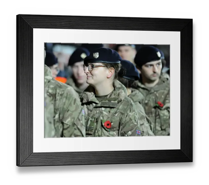 Framed Print : Military Personnel Honoring Bristol City at Ashton Gate vs. Wolves, 2015