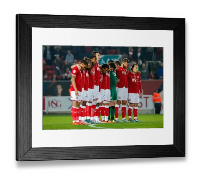 Framed Print : Bristol City Football Club Observes Remembrance Day with Minutes Silence at Ashton Gate Stadium during Sky Bet Championship Match against Wolves Framed Print : Bristol City Football Club Observes Remembrance Day with Minutes Silence at Ashton Gate Stadium during Sky Bet Championship Match against Wolves