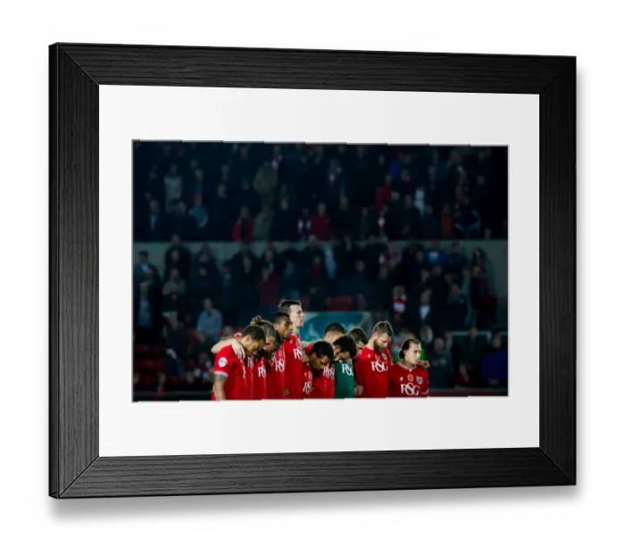 Framed Print : Bristol City Players Honor Remembrance Day with Minutes Silence at Ashton Gate Stadium (Bristol City v Wolves) Framed Print : Bristol City Players Honor Remembrance Day with Minutes Silence at Ashton Gate Stadium (Bristol City v Wolves)