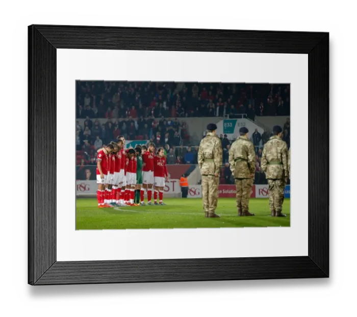 Framed Print : Bristol City Players Pay Tribute: Remembrance Day Minutes Silence during Bristol City vs. Wolves Match, 2015 Framed Print : Bristol City Players Pay Tribute: Remembrance Day Minutes Silence during Bristol City vs. Wolves Match, 2015