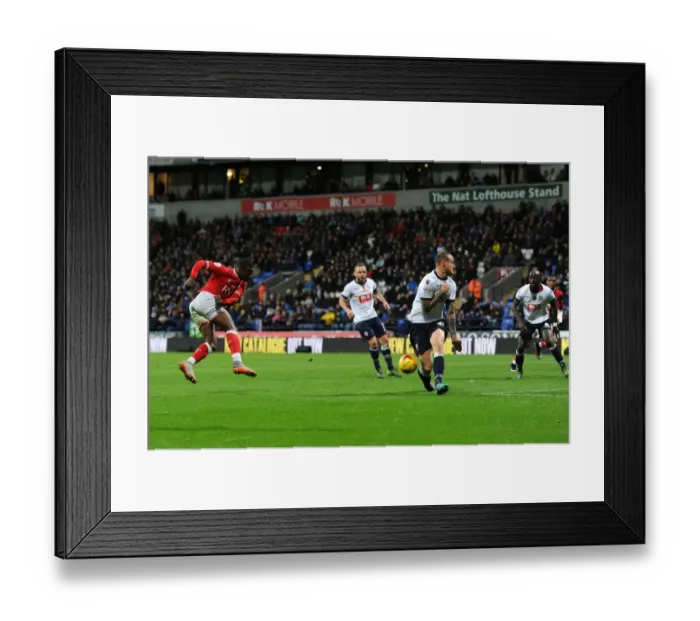 Framed Print : Kieran Agard's Shot for Bristol City Against Bolton Wanderers, Sky Bet Championship, 2015