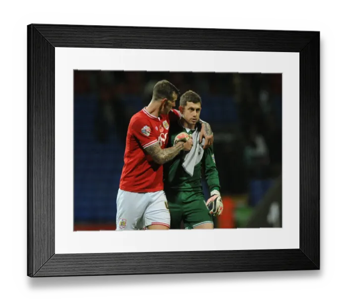 Framed Print : Aden Flint and Frank Fielding Celebrate Bristol City's Victory over Bolton Wanderers, 2015 Framed Print : Aden Flint and Frank Fielding Celebrate Bristol City's Victory over Bolton Wanderers, 2015