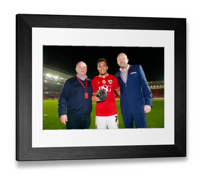 Framed Print : Bristol City's Korey Smith Receives Man of the Match Award After 1-0 Win Over Wolves Framed Print : Bristol City's Korey Smith Receives Man of the Match Award After 1-0 Win Over Wolves