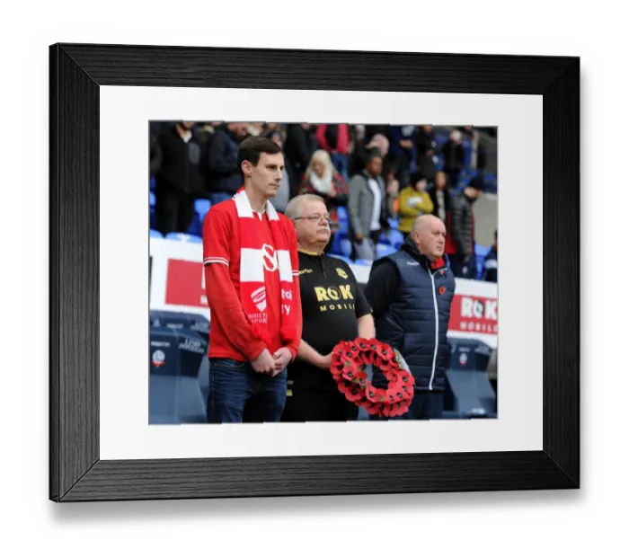 Framed Print : Minute of Silence: Bolton Wanderers vs. Bristol City, Sky Bet Championship (November 7, 2015)