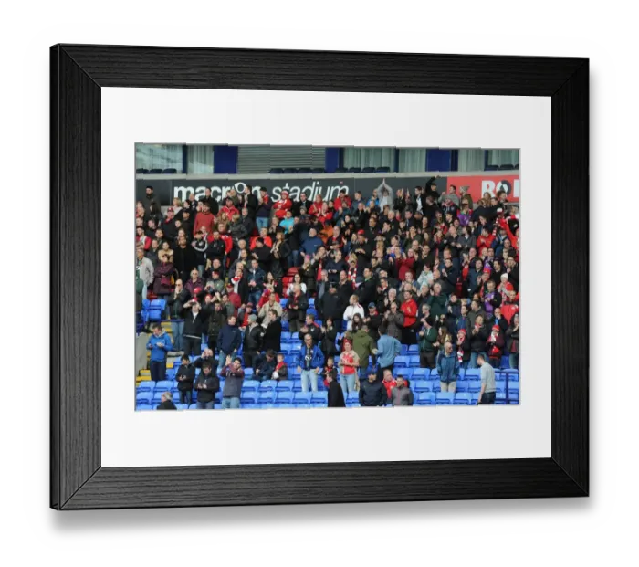 Framed Print : Bristol City Fans Rally at Macron Stadium: Sky Bet Championship Showdown vs. Bolton Wanderers