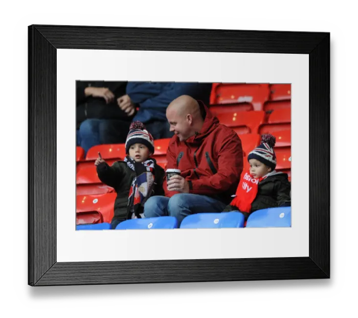 Framed Print : Bristol City Fans Cheer at Macron Stadium during Sky Bet Championship Match against Bolton Wanderers (November 7, 2015)