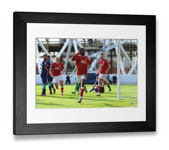 Framed Print : Bristol City's Kieran Agard Celebrates Goal Against Hull City, 2015 Framed Print : Bristol City's Kieran Agard Celebrates Goal Against Hull City, 2015