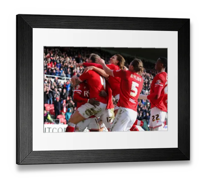 Framed Print : Bristol City Celebrate Kieran Agard's Goal Against Hull City (21st November 2015)