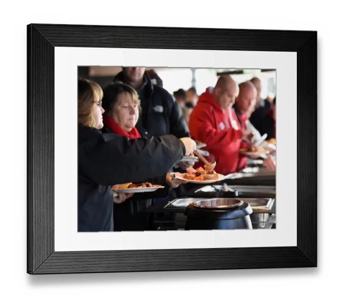 Framed Print : Bristol City Football Club: Pre-Match Breakfast Buffet at Ashton Gate Stadium, 2015